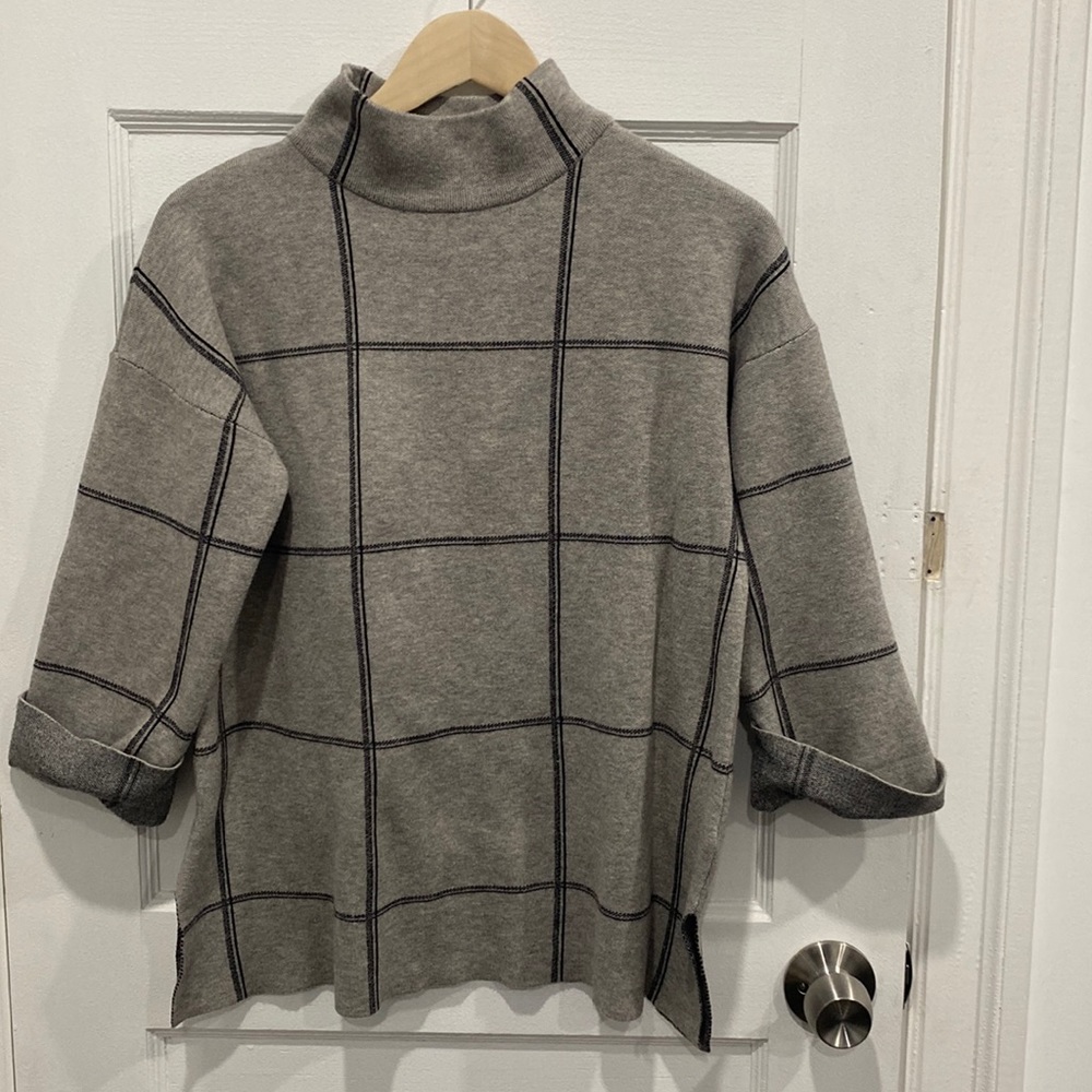 COPY - Tahari Mock Neck Sweater with 3/4 Sleeves